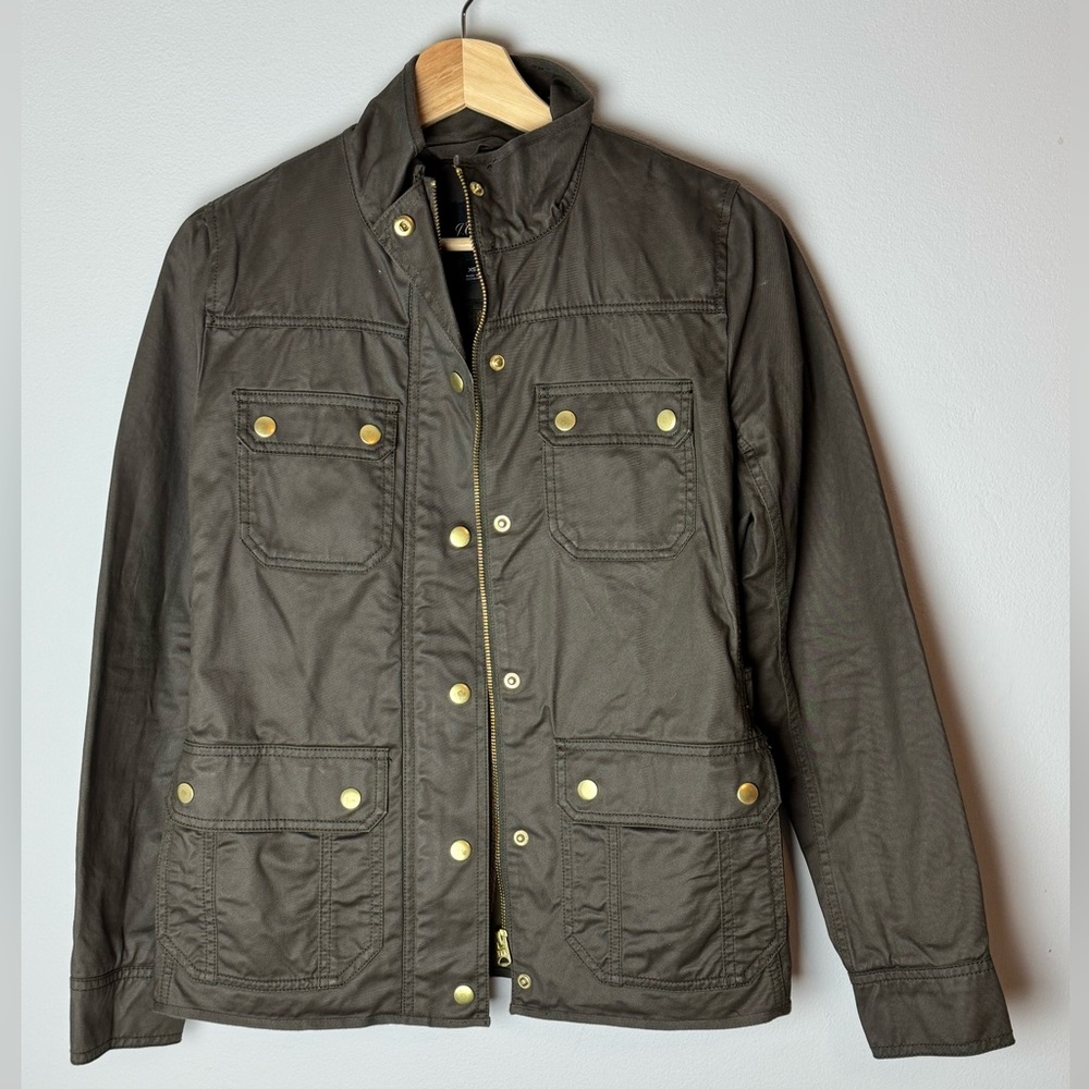 J. Crew Women’s Field Jacket in Olive with Gold Buttons XS